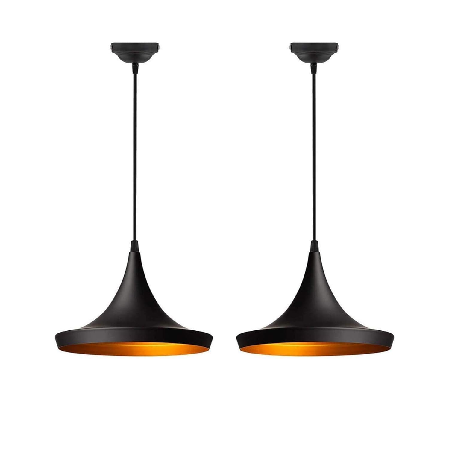 DECOFOLD Black Metal Tawa Hanging Light Vintage, Pendant Ceiling Light and Lamp for Decor Home (Bulb Not Included) (Pack of 2)-image-23