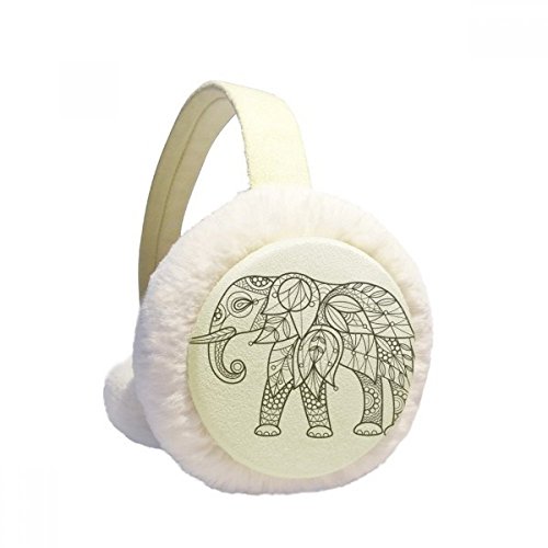 Orejeras de invierno de pintura de elefante plegables y de felpa unisex
