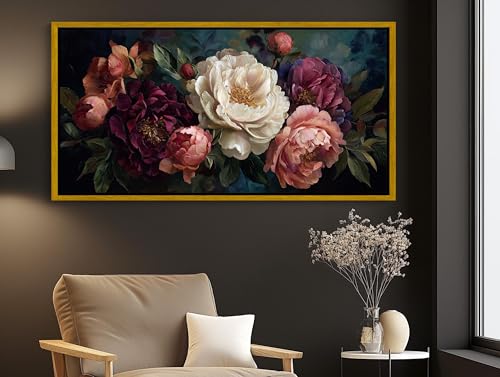 Impressions sur toile de fleurs au rendu artistique de peinture à l'huile