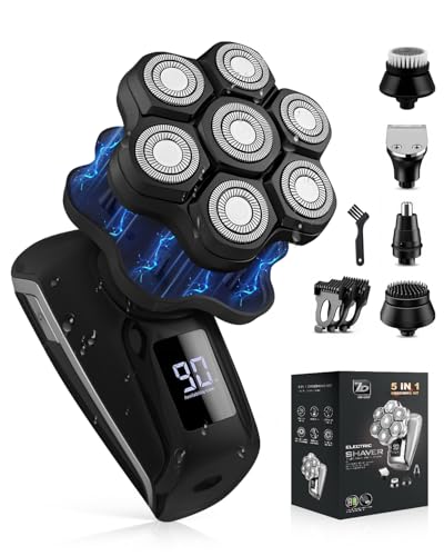 Rasoirs de tête pour homme chauve rasoir électrique amovible rotatif et rechargeable