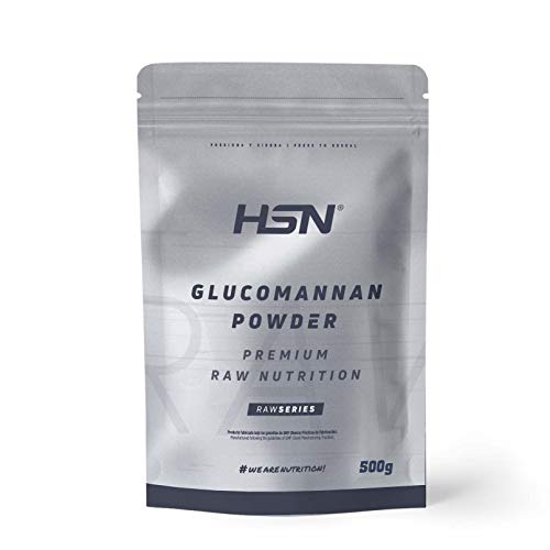 Glucomanano en Polvo de HSN | Sin Sabor 500 g = 333 Tomas por Envase | 100% Puro Extracto Planta Konjac Sin Añadidos ni Excipientes | 20x Veces Más Concentrado | No-GMO, Vegano, Sin Gluten