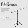 LyxPro SMT-1 Heavy Duty Overhead Boom Studio Microphone Stand with Caster Wheels, Tripod Telescoping Adjustable Studio Stand with Counterweight Long Boom #2