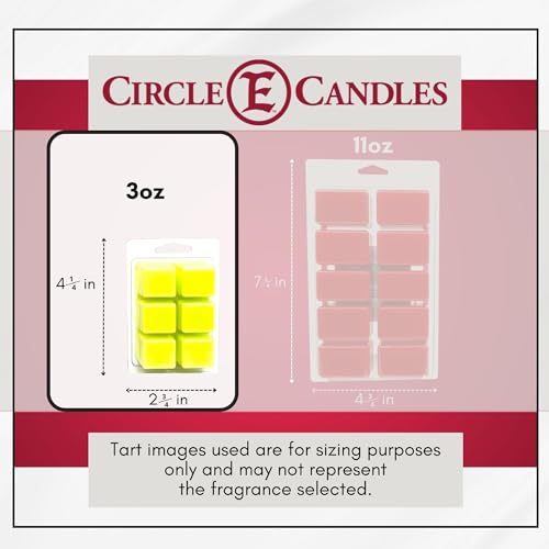 Circle E Candles Wax Melt Tart, Peace Scent, Pack of 6 Tarts, Extra Small Size 3oz, Sea Blue