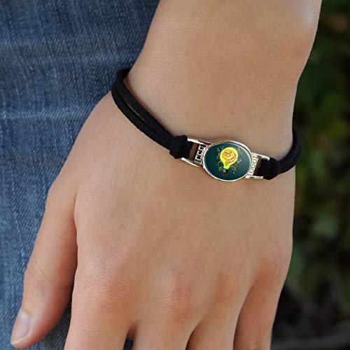 GRAPHICS & MORE Electric EEL in Light Bulb with Electricity Novelty Suede Leather Metal Bracelet3