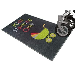 Schmutz-Unterlage für Kinderwagen & Buggy/waschbarer Funktionsteppich – schützt den Boden/stark saugende Mikrofaser/praktisches Zubehör / 67x110cm (grau - "Kidsparking")