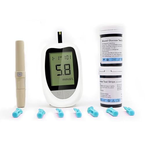 Blood Sugar Monitor - Lancing Device with 50 Strips and 50 Lancets and Travel Case, No Coding Quick Test