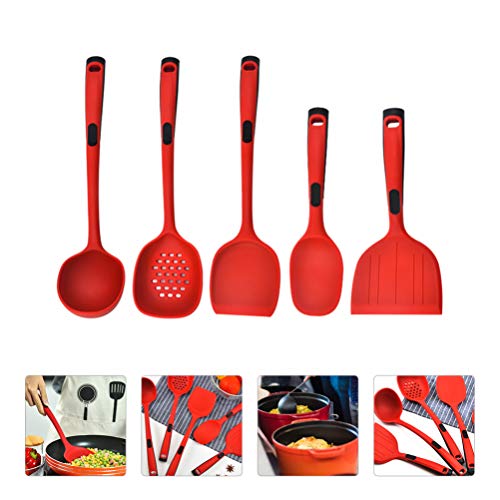 Hemoton 5Pcs Multiuso Antiaderente Utensílios de Cozinha Ferramenta Utensílio de Cozinha de Silicone