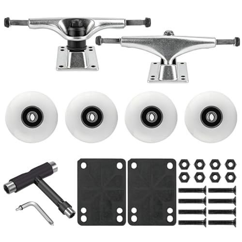 TLHB Skateboard Trucks Skateboard Wheels 52mm Suitable for Skateboarders Fits 7.5-8 DeckSkateboard Bearings Skateboard Pads Durable Skateboard Hardware Tool Combo Starter Kit