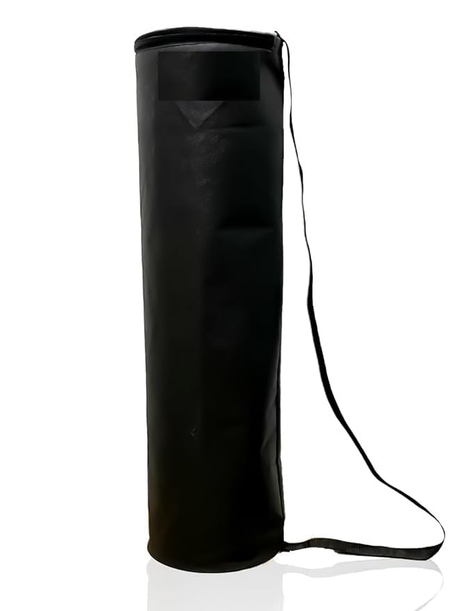 Mikado sports Yoga Mat Cover Bag for Men and Women, Fabric Exercise Mat Carry Bag Cover and Shoulder Strap Water Proof Polyster Material, Large Size, 4mm to 6mm Yoga Mat Fit (Black Bag)