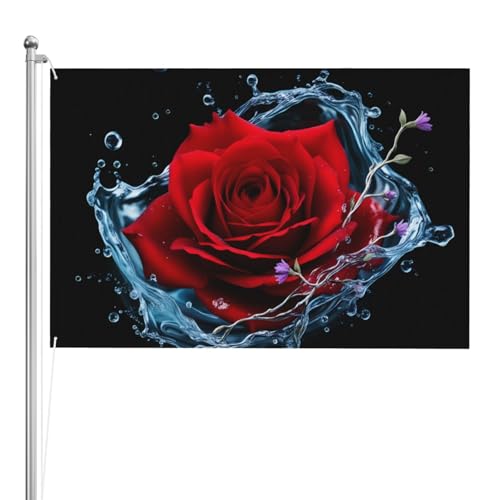Drapeau double face 1,2x1,8m Rose Water Elegance en polyester - 2