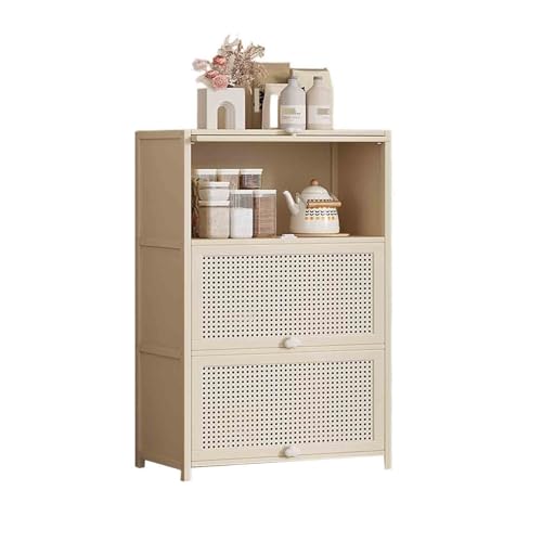 FZL02068LM Gabinete de Cocina Aparador de Cocina Tres Niveles con Espacio for Guardar café y té Compartimentos Almacenamiento en la Pared Muebles De Comedor(Pequeño)