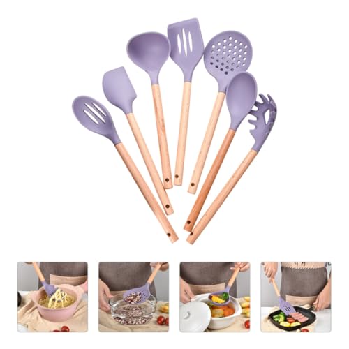 Ensemble ustensiles cuisine silicone bois louche soupe - 6