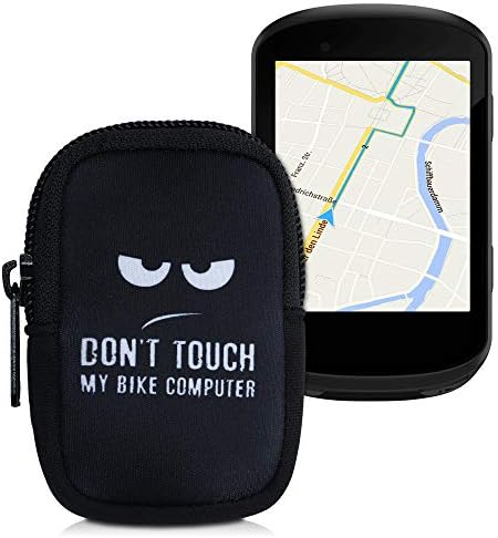 kwmobile Case Compatible with Garmin Edge 530/830 - Pouch for Bike GPS - Don't touch my bike computer White/Black