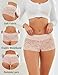 ALL OF SHE Lace Boyshort Sexy Underwear Womens Panties Cheeky Plus Size Lingerie Wedding Burgundy Underwear 5 Pack