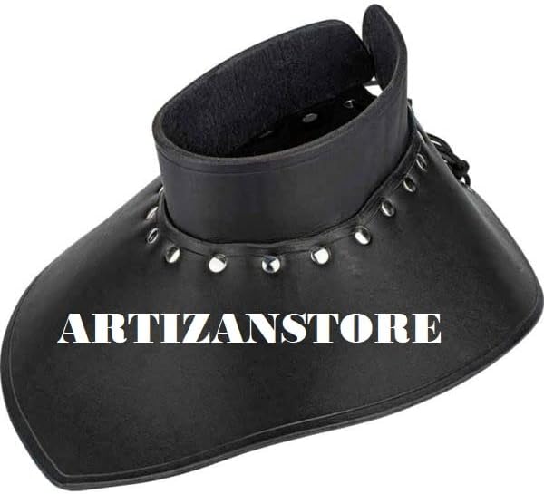 ARTIZANSTORE Leather Armor | Authentic Medieval Gorget with Collar | Ideal for LARP & Costume Events | Great Gift for History Enthusiasts