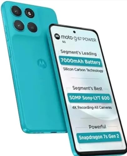 Image of Motorola G67 Power 5G (Pantone Blue Curacao, 8GB RAM, 256GB Storage)
