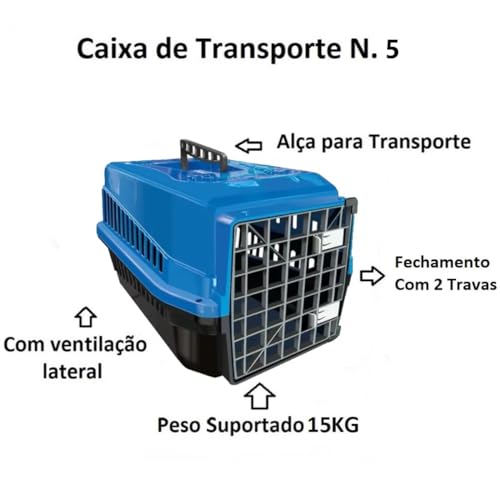 Genérico, Caixa de Transporte Pet Animal Grande Porte N5 Azul Oferta