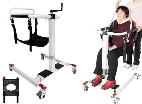Silla de Transferencia con Grúa 4 en 1, Elevador de Pacientes, Silla de Ruedas de Transferencia para Coche, Silla de Ruedas Ligera para Baño Silla de Ducha para Ancianos