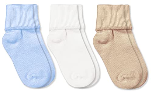 Jefferies Socks boys Girl's Seamless Cotton Turn Cuff Socks 3 Pair Pack