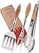 Grilluxe® Premium Grillbesteck Set, 3-teilig | Deluxe BBQ Tool Set | Akazienholz + Edelstahl | Extra lang | Grillzange + Grillwender + Fleischgabel | Grills und Backöfen | Integrierter Flaschenöffner