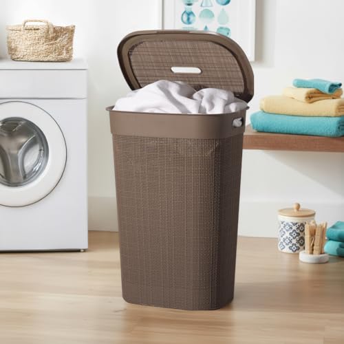 Kuber Industries Plastic Large 55 Ltr Laundry Basket with Lid & H...