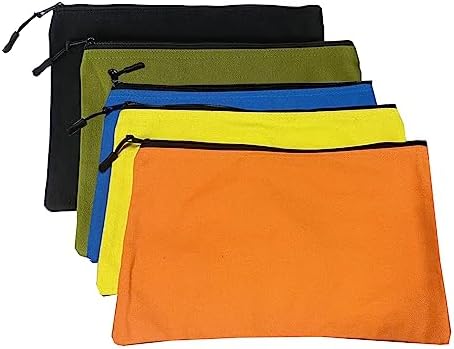 5 Pack Canvas Zipper Pouch, Multipurpose Zipper Tool Bag with Dependable Zipper image 2