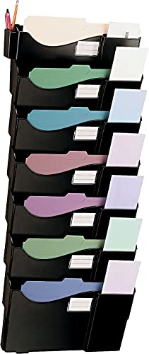 Universal 08174 Grande Central Filing System, Seven Pocket, Wall Mount, Plastic, Black
