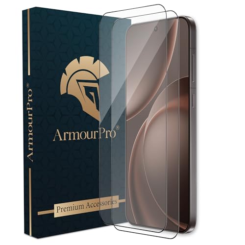 Image of ArmourPro Tempered Glass for Oppo Find X9s - 9H Anti Scratch Screen Protector, Edge to Edge Coverage, HD Clarity, Smooth Touch, Case Friendly | Black, Pack of 2