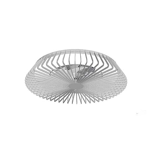 Mantra Iluminación. Modelo HIMALAYA. Ventilador y plafón de techo de 63 cm de diámetro en color plata. Fuente de luz LED 70W 2700K-5000K 4900lm. Ventilador 35W