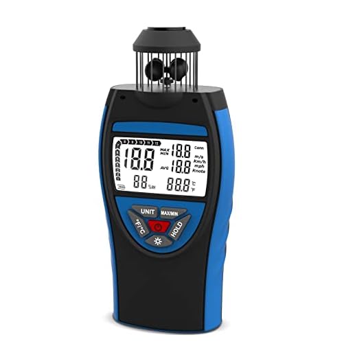 Anemômetro de vento portátil 2,5~150 KM/h AVG 6 Unidade ajustável com display de luz de fundo de medição de temperatura Ser amplamente utilizado na agricultura, silvicultura, meio ambiente
