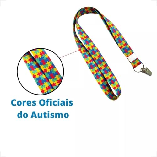 Cordão Autismo Quebra cabeça, Deficiências Ocultas e TDAH com clipe porta crachá Idel Para Identific