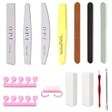 14 Pezzi Lime e Buffer per Unghie Riutilizzabili, Set Completo con Spingi Cuticole, Tronchesino Professionale e Accessori per Manicure e Pedicure, Nail Care per Casa e Salone