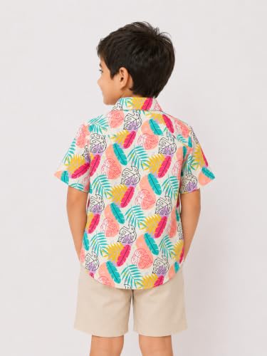 Image of RICH COPPER Fashionable Cotton Printed Half Sleeve Casual Shirt for Men Featuring Lightweight Fabric and Modern Design