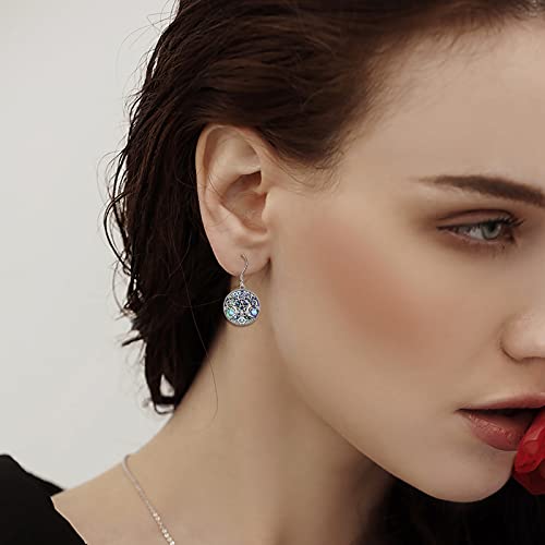 YFN Triple Moon Goddess Earrings Sterling Silver Pentagram Pentacle Earrings Pagan Wiccan Magic Amulet Tree of Life Jewelry for Women2