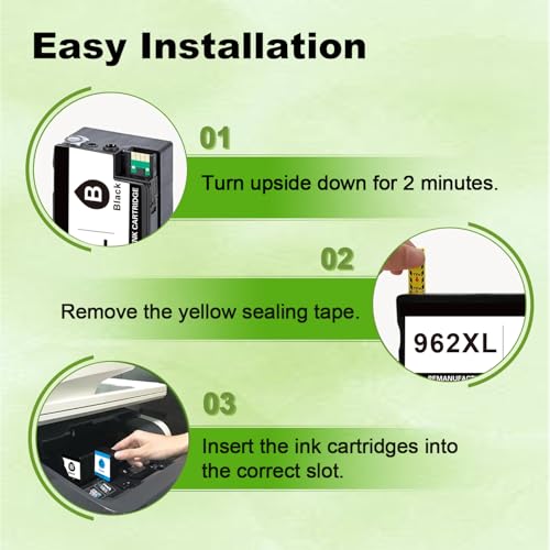 962XL 2 Black Ink Cartridges Replacement for HP 962 XL Work for OfficeJet Pro 9015e 9018e 9025e 9010 9015 9018 9020 9025 9012 9010e 9014e 9016e 9019e 9020e 9022e 9026e 9027e 9028e Printer, 2 Pack