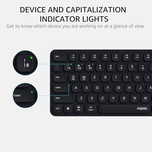 Image of Rapoo Wireless Keyboard and Mouse Combo, Blade-Series E9310M 99-Key Ultra-Thin Keyboard and M300G Silent Mouse, Support 4 Devices, Quiet, Compact, Battery Powered, for Windows /Mac /Linux /Chrome
