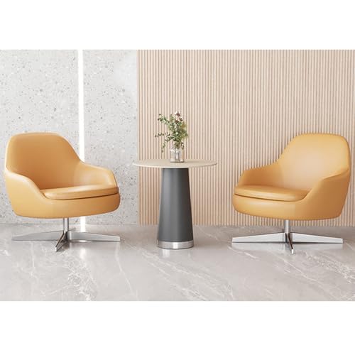 Silla giratoria con base de aluminio, diseño ergonómico para oficina, sala de estar y bar, rotación de 360°, mesa con patrón de piedra (1+4, C)