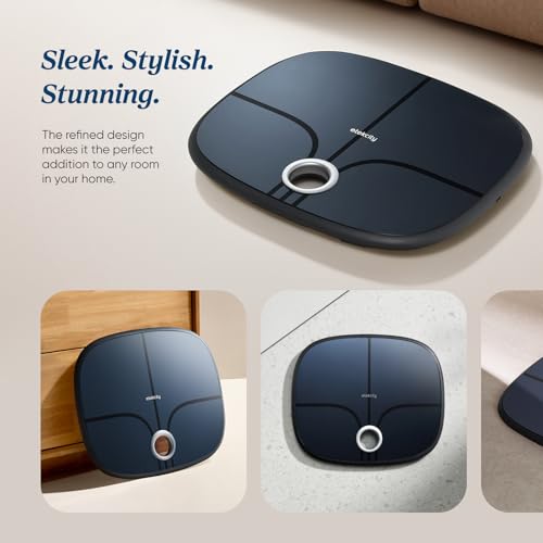 Image of Etekcity Smart Rechargeable Scale for Body Weight, BMI, Fat, Muscle Mass, Digital Bathroom Scale with 13 Metrics, Secret Mode, Bluetooth Connect to Free Apps, Stealth Black