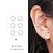 3 Pairs Sterling Silver Small Endless Hoop Earrings Set, Unisex Cartilage Earrings Nose Lip Rings Body Piercing Jewelry 8MM