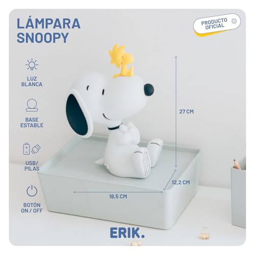 Miniatura 4 de Grupo Erik Lampara Escritorio Snoopy - Lampara Mesita Noche : Snoopy Regalos Luz Nocturna Infantil - Decoracion Habitacion 12x27x18,5 Cm