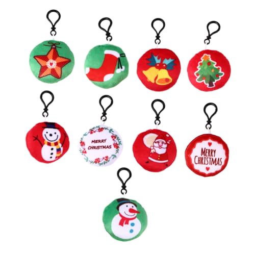 TENDYCOCO 20 Pezzi Ornamento di peluche di Natale regalini natalizi economici regalini di natale economici portachiavi con pallina di pom pom portachiavi delle vacanze