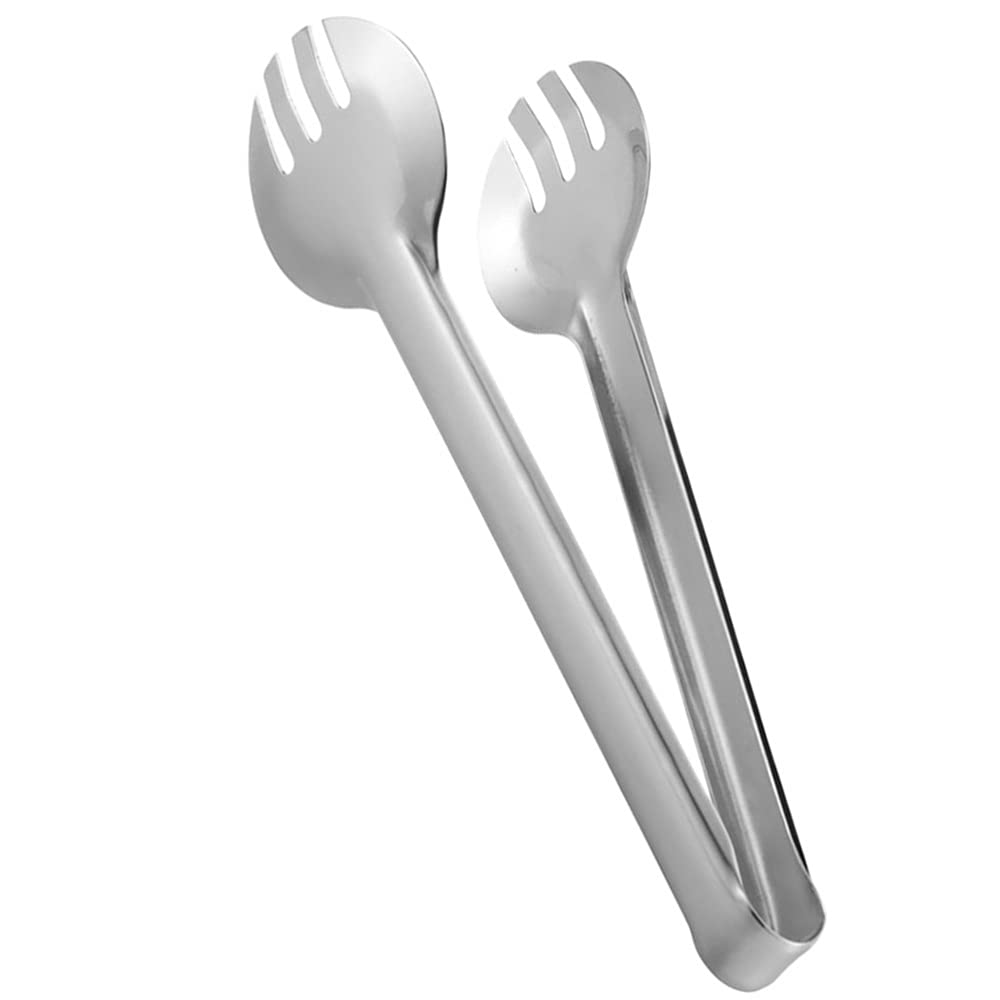 Pinze da Cucina 1pc Pinze per Alimenti Acciaio Inossidabile Alimenti Pane Dessert Barbecue Pinze da Cucina Argento