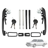 Safety Recall 57J5 / Door Handles - 2021-2022 Volkswagen ID4 5 Magimaker Pair Front Left & Right Outside Exterior Door Handles Set w/Keys Replace 191837205 191837206 Compatible with VW Volkswagen Quantum Rabbit Golf Jetta 1981-1992 Black
