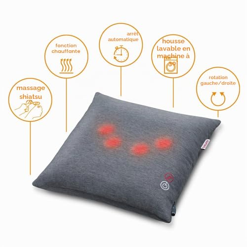 Coussin De Massage Shiatsu Beurer MG135 – 4 Têtes, Fonction Chaleur, Lavable - vue 7