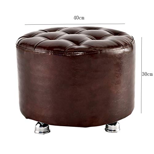 Pouf repose-pieds marron CHEWYNP, tabouret de maquillage rembourré pour salon