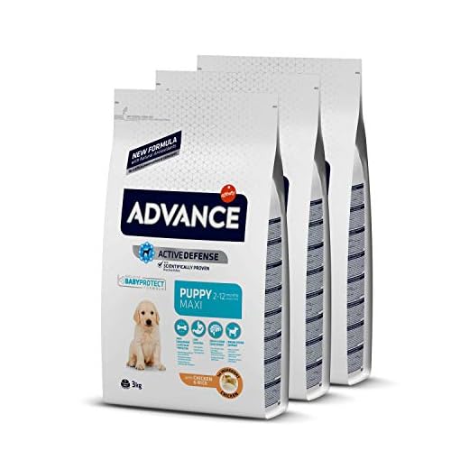 ADVANCE Puppy Maxi - Pienso Para Cachorros De Razas Grandes Con Pollo - Pack De 3 x 3 kg - Total 9 kg