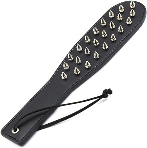 Sex SM Leder Paddel Erotik Paddel Peitsche BDSM mit einseitigen Nieten Erotik Leder Flogger Peitsche Cosplay Sexspielzeug für Erwachsene Sex Spanking Toy Zubehör Adult Sex Toy für Paare SM Rollenspiel