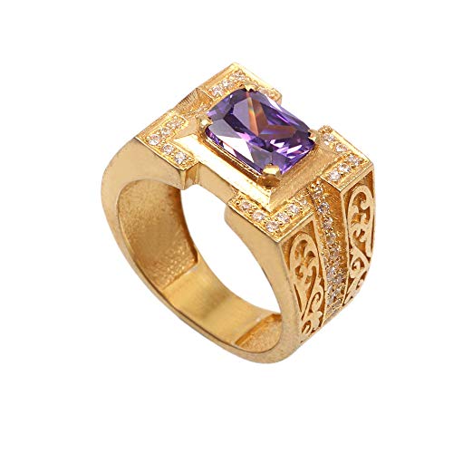 Bague en argent pour les hommes avec zircone améthyste une idée cadeau idéale