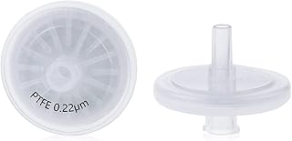 Syringe Filters PTFE Hydrophobic 25mm Diameter 0.22um Pore Size Filtration Non Sterile for Scientic Lab Pack of 20