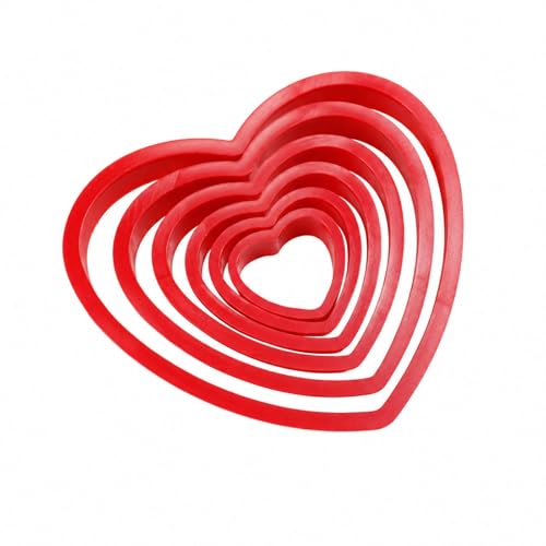 ApexPine 6 Sizes Heart Shaped Cookie Cutters for Home Baking